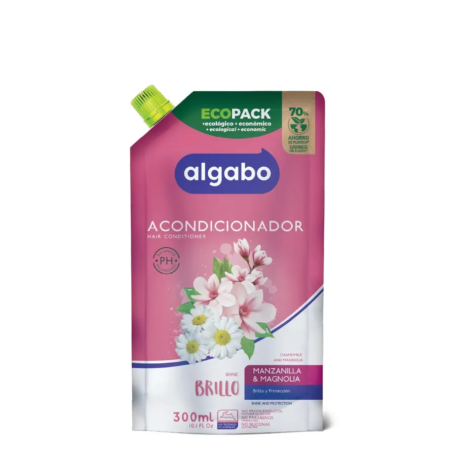 Algabo - Acondicionador x300 ml Ecopack BRILLO