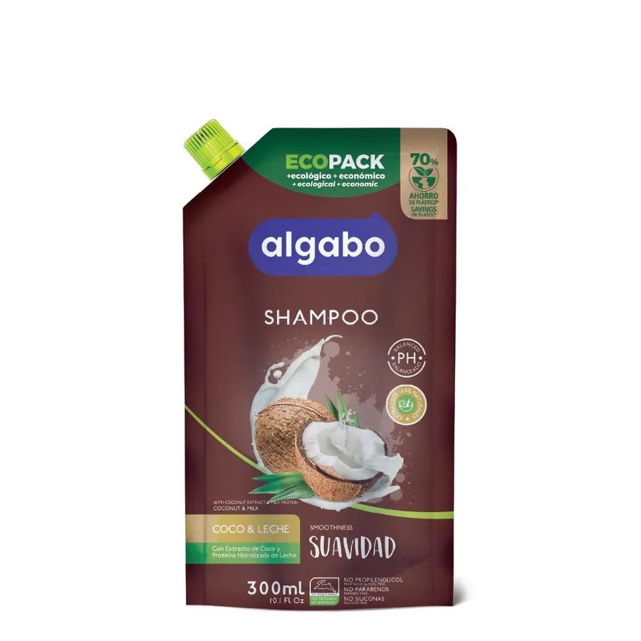 Algabo - Shampoo x300 ml Ecopack SUAVIDAD