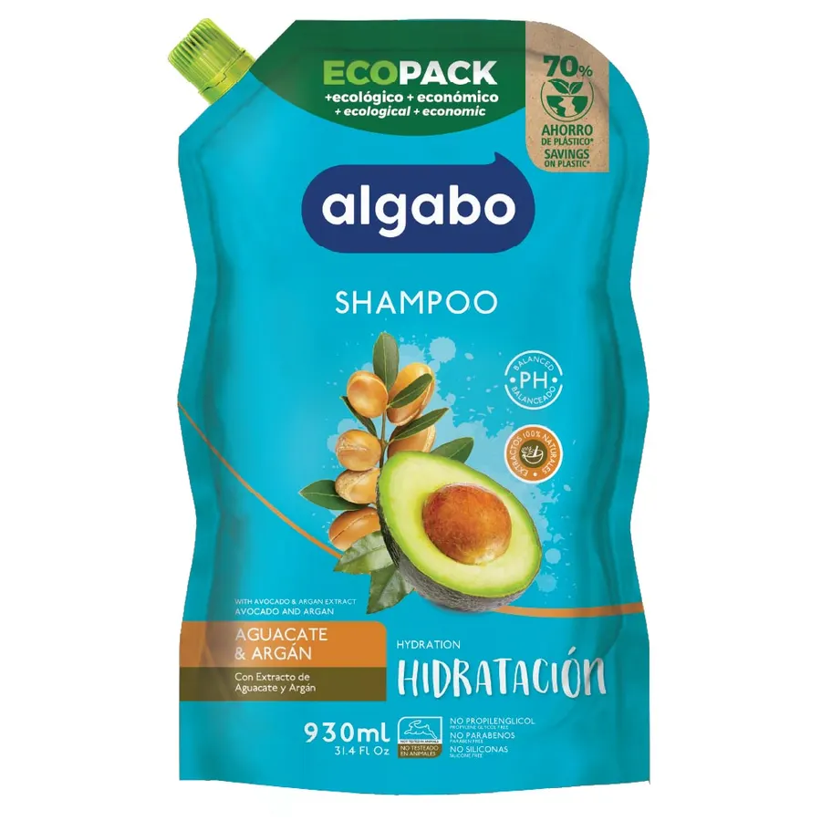 Algabo - Shampoo x930 ml Ecopack HIDRATACIÓN