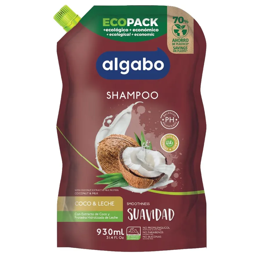 Algabo - Shampoo x930 ml Ecopack SUAVIDAD
