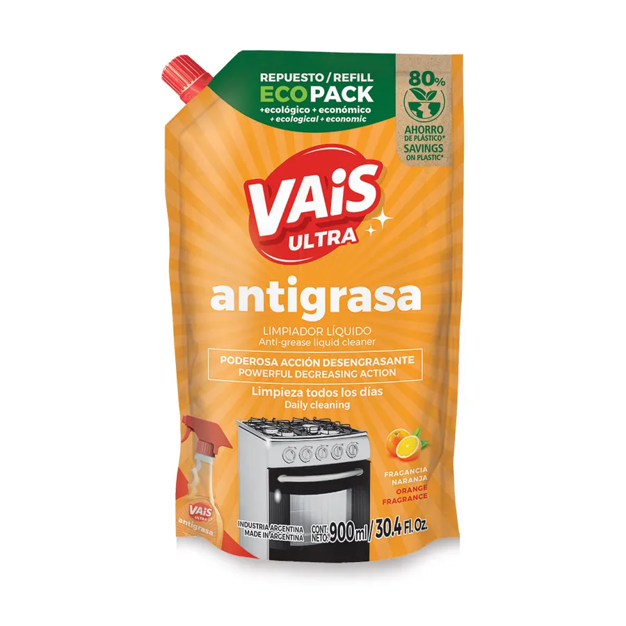 Vais - Ecopack x900 ml - Limpiador Líquido Antigrasa