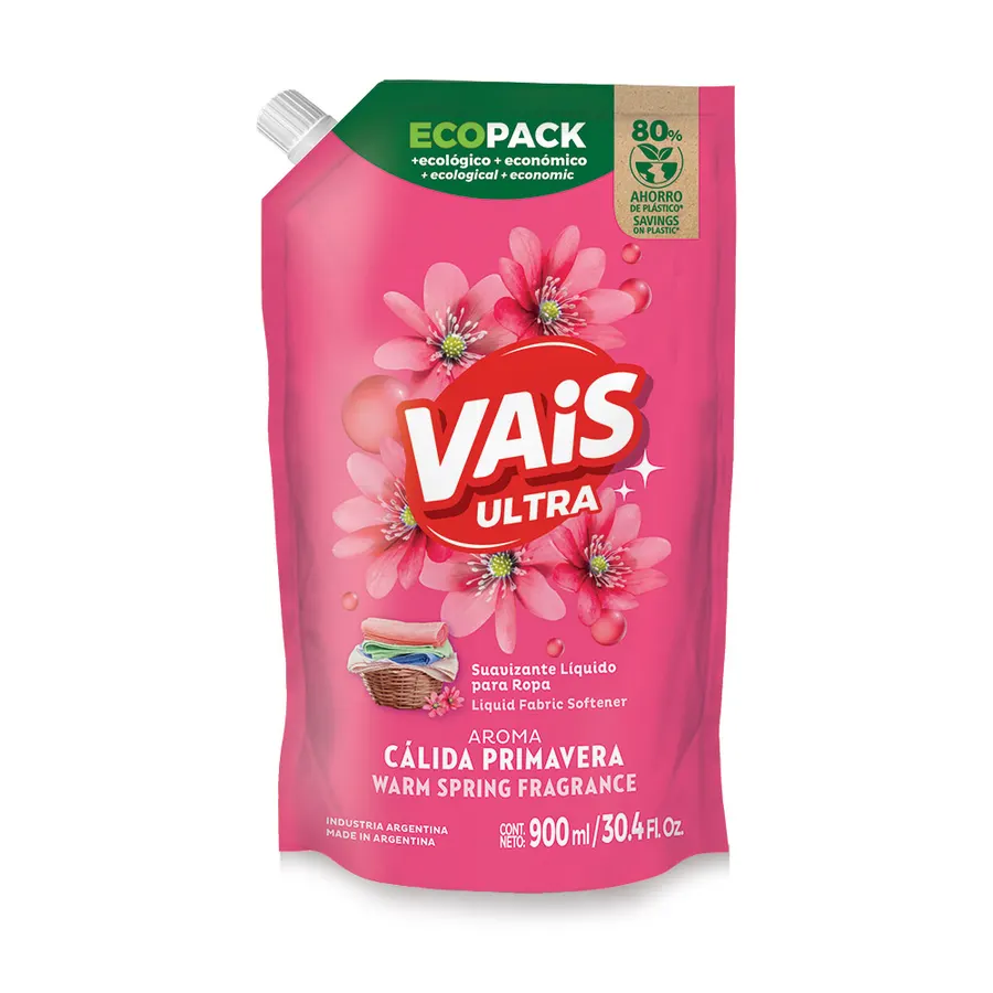 Vais - Ecopack x900 ml - Suavizante Líquido para Ropa Cálida Primavera