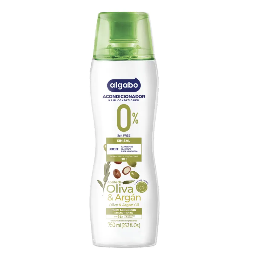 Algabo - Sin Sal x750 ml Acondicionador Oliva \u0026 Argán Fortalecedor