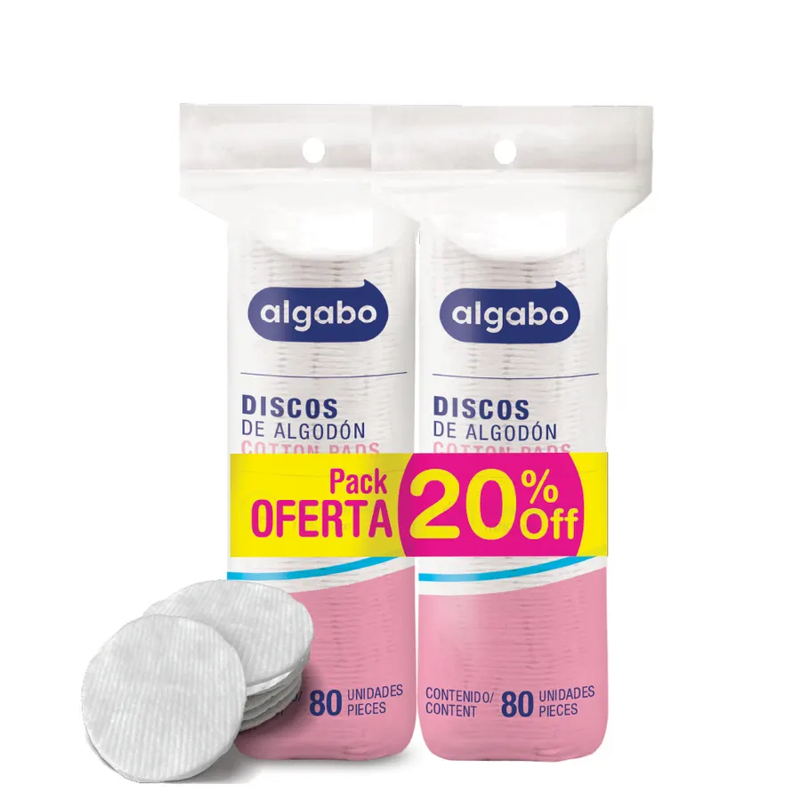 Algabo Algodón - Discos de Algodón x80 u Pack Oferta 20_ Off