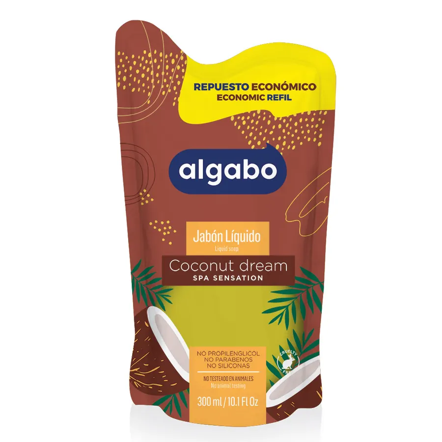 Algabo - Jabón Líquido x300 ml - Coconut Dream Doypack