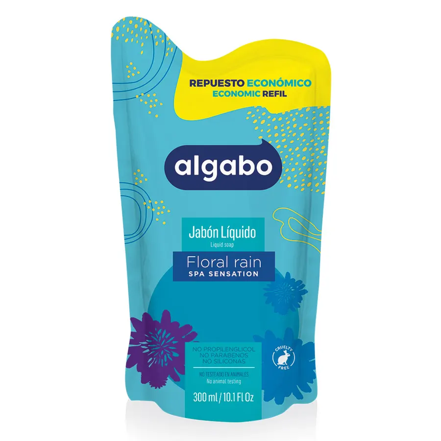Algabo - Jabón Líquido x300 ml - Floral Rain Doypack