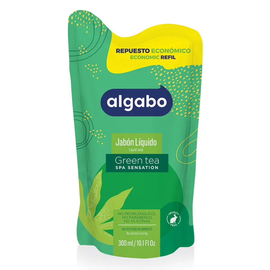 Algabo - Jabón Líquido x300 ml - Green Tea Doypack