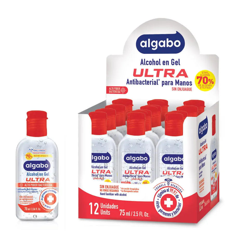 Algabo ULTRA - x75 ml Alcohol en Gel Caja