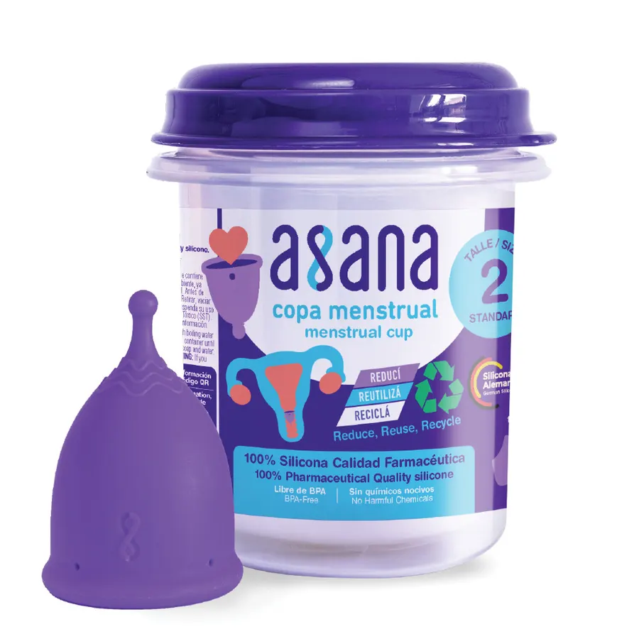 Asana - Copa Menstrual con Frasco Contenedor Talle 2 Standard