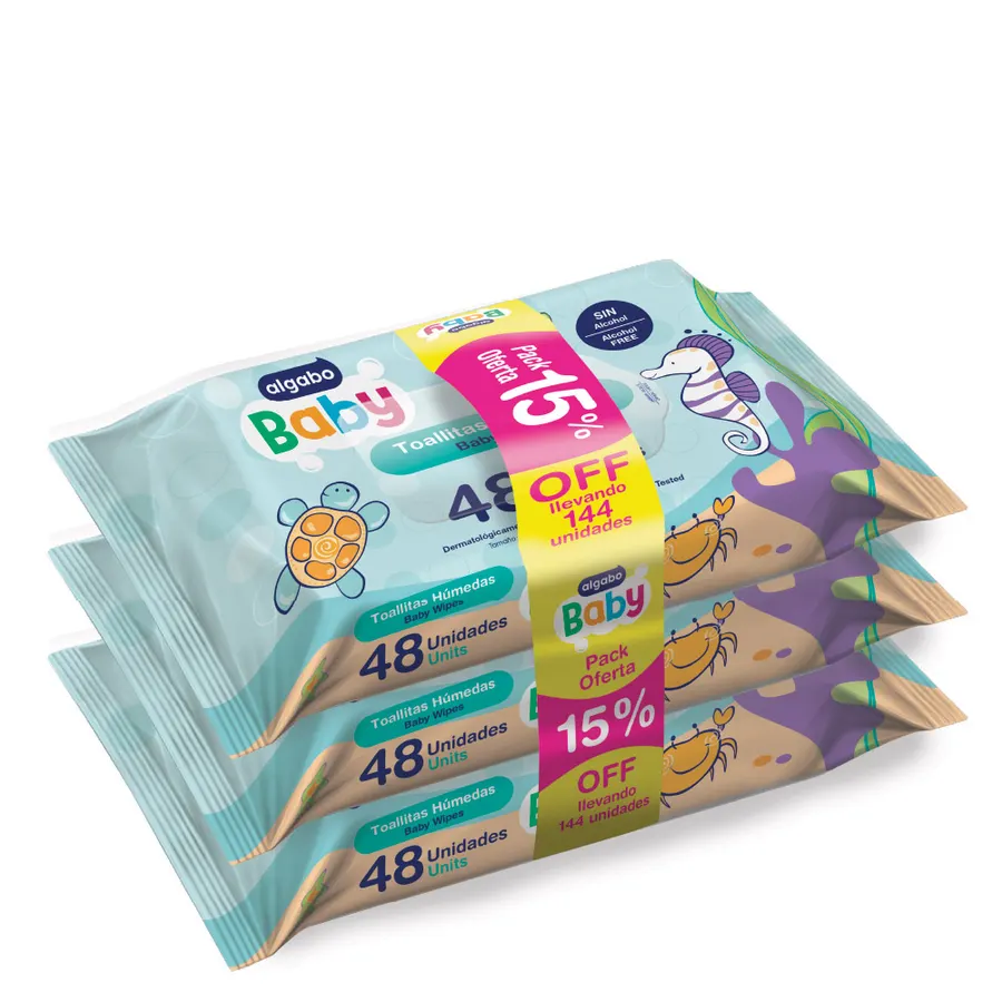 Algabo Baby - Toallitas Húmedas x48 u x3