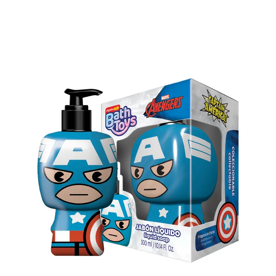 Algabo Kids - Bath Toys Jabón Líquido x300 ml - Avengers Captain America