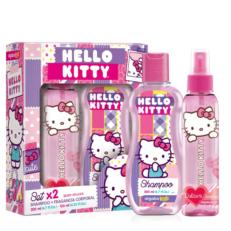 Algabo Kids - Hello Kitty Set x2 Shampoo x200 ml + Body Splash x125 ml