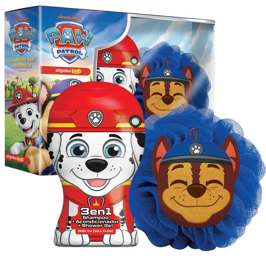 Algabo Kids - Paw Patrol Set Shampoo 3en1 x200 ml + Esponja MARSHALL
